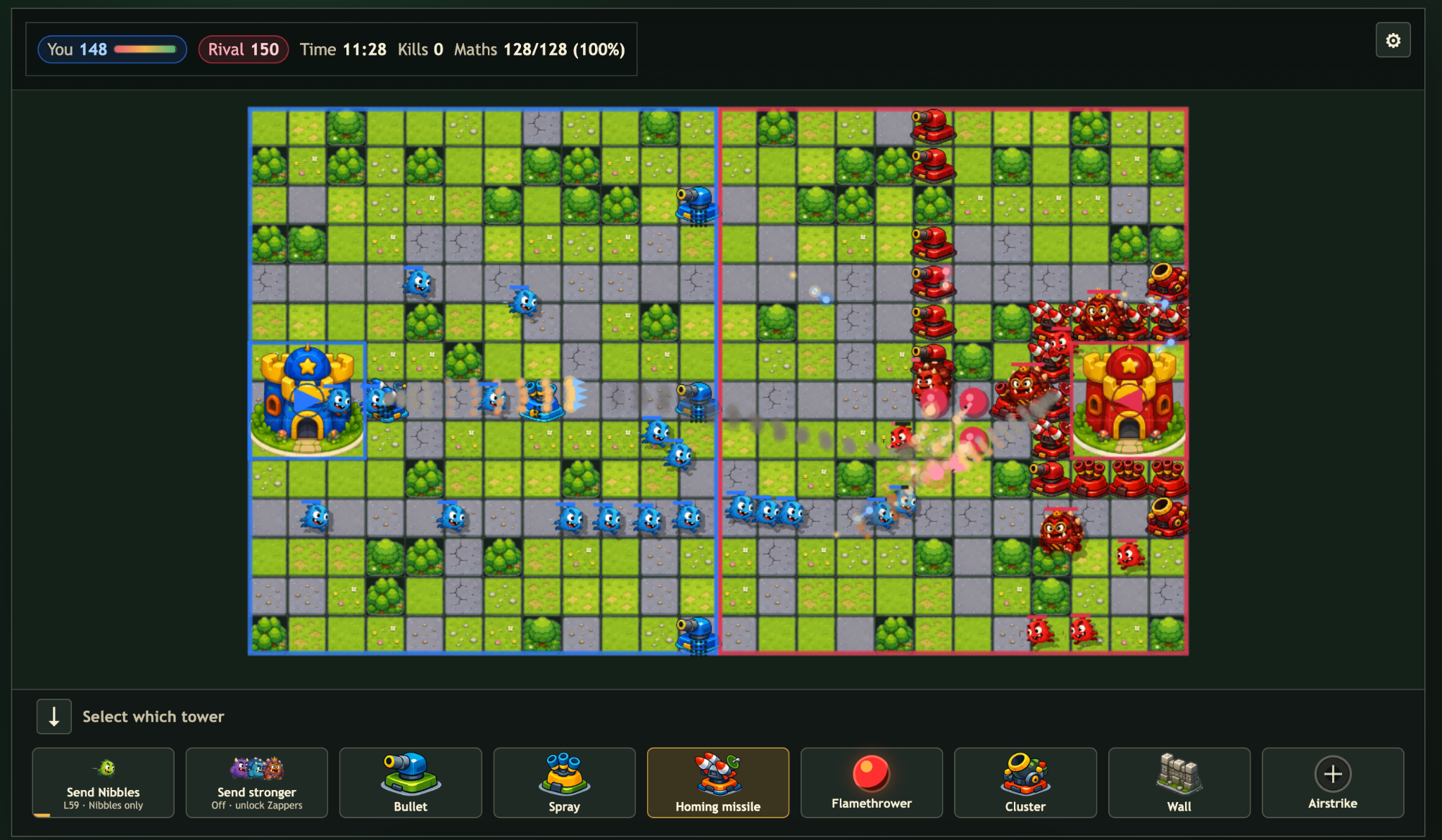 Arithmetic Annihilation tower defence game